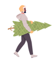 پیش‌نمایش فایل adult-man-walking-home-with-real-christmas-tree-6884586 از پک کریسمس