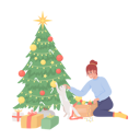 پیش‌نمایش فایل girl-keeping-cat-away-from-messing-with-christmas-tree-6884583 از پک کریسمس