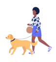 پیش‌نمایش فایل african-lady-walk-with-dog-6937342 از پک زندگی شهری