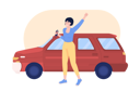 پیش‌نمایش فایل girl-buying-car-7301276 از پک کاراکترها خرید
