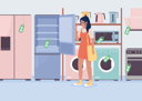 پیش‌نمایش فایل woman-choose-refrigerator-7301267 از پک کاراکترها خرید
