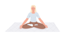 پیش‌نمایش فایل blond-young-woman-meditating-on-carpet-7864466 از پک آرامش انجام افراد