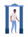 پیش‌نمایش فایل boy-walking-through-airport-security-checkpoint-7956114 از پک مسافران در ترمینال فرودگاه