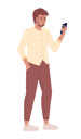 پیش‌نمایش فایل bearded-man-with-hand-in-pocket-holding-phone-8159247 از پک ارتباط با مشتریان