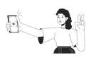 پیش‌نمایش فایل girl-posing-for-selfie-with-peace-fingers-8734932 از پک گجت‌ها الکترونیکی استفاده از