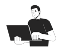پیش‌نمایش فایل guy-standing-with-laptop-8734927 از پک گجت‌ها الکترونیکی استفاده از