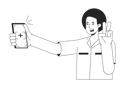 پیش‌نمایش فایل guy-with-victory-gesture-posing-for-selfie-8734933 از پک گجت‌ها الکترونیکی استفاده از