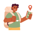 پیش‌نمایش فایل male-black-backpacker-trekking-with-hiking-app-8816702 از پک فعالیت‌ها تفریحی فضای باز