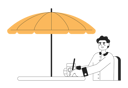 پیش‌نمایش فایل african-american-young-man-with-soda-drink-sitting-under-umbrella-8827661 از پک فضای باز کوهنوردی