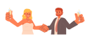 پیش‌نمایش فایل caucasian-couple-celebrating-marriage-anniversary-9013167 از پک دست‌ها در دست گرفتن زوج عروس و داماد
