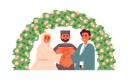پیش‌نمایش فایل imam-officiating-muslim-bride-groom-wedding-9013187 از پک دست‌ها در دست گرفتن زوج عروس و داماد