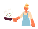 پیش‌نمایش فایل blonde-woman-flipping-vegetables-9086599 از پک آشپزها آشپزی