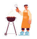 پیش‌نمایش فایل happy-man-stand-with-spatula-9086596 از پک آشپزها آشپزی