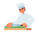 پیش‌نمایش فایل male-chef-chopping-green-onion-9086583 از پک آشپزها آشپزی