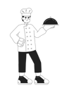 پیش‌نمایش فایل caucasian-male-chef-stand-with-silver-tray-9086939 از پک آشپزی افراد