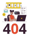 پیش‌نمایش فایل african-american-girl-with-many-tasks-error-404-9343409 از پک خطای ۴۰۴ فریلنسری