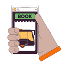 پیش‌نمایش فایل buying-tickets-on-train-online-9473467 از پک گوشی‌های هوشمند در دست گرفتن با اپلیکیشن‌ها