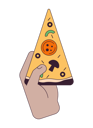 پیش‌نمایش فایل hand-holding-pizza-slice-9473469 از پک گوشی‌های هوشمند در دست گرفتن با اپلیکیشن‌ها