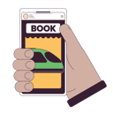 پیش‌نمایش فایل holding-smartphone-for-buying-tickets-9473466 از پک گوشی‌های هوشمند در دست گرفتن با اپلیکیشن‌ها