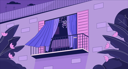 پیش‌نمایش فایل curtains-blowing-in-wind-from-opened-window-9721800 از پک لوفای