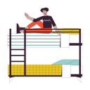 پیش‌نمایش فایل latino-man-sitting-up-in-bunk-bed-9794233 از پک دانش‌آموزان و لوازم دانشگاه