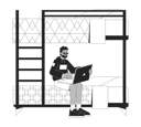 پیش‌نمایش فایل black-student-sitting-on-bunkbed-with-laptop-9794316 از پک دانش‌آموزان و لوازم دانشگاه