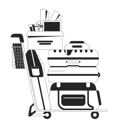پیش‌نمایش فایل luggage-cart-with-stack-of-belongings-9794298 از پک دانش‌آموزان و لوازم دانشگاه