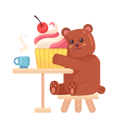 پیش‌نمایش فایل bear-eating-ice-cream-9812527 از پک حیوانات