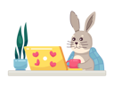 پیش‌نمایش فایل blanket-covered-rabbit-looking-at-laptop-9812528 از پک حیوانات