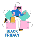 پیش‌نمایش فایل black-friday-shopping-bags-retail-9908267 از پک جمعه سیاه