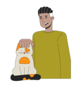 پیش‌نمایش فایل african-american-man-petting-cat-10079358 از پک آواتار چندفرهنگی
