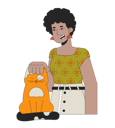 پیش‌نمایش فایل afro-hair-woman-stroking-cat-head-10079363 از پک آواتار چندفرهنگی