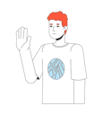 پیش‌نمایش فایل curly-caucasian-young-man-waving-happy-10079343 از پک آواتار چندفرهنگی