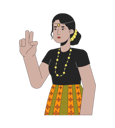 پیش‌نمایش فایل peace-sign-girl-with-indian-head-jewelry-10079390 از پک آواتار چندفرهنگی