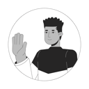 پیش‌نمایش فایل african-american-guy-waving-happy-10112861 از پک آواتارها چندقومیتی