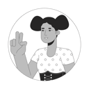 پیش‌نمایش فایل african-american-peace-sign-girl-10112867 از پک آواتارها چندقومیتی