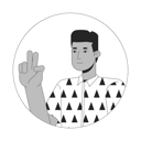 پیش‌نمایش فایل african-american-young-man-peace-fingers-10112862 از پک آواتارها چندقومیتی