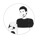 پیش‌نمایش فایل caucasian-guy-gently-petting-cat-10112855 از پک آواتارها چندقومیتی