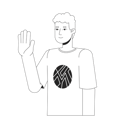 پیش‌نمایش فایل curly-caucasian-young-man-waving-happy-10112779 از پک آواتارها چندقومیتی