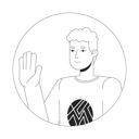 پیش‌نمایش فایل curly-caucasian-young-man-waving-happy-10112851 از پک آواتارها چندقومیتی