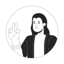 پیش‌نمایش فایل long-haired-asian-man-victory-sign-10112902 از پک آواتارها چندقومیتی