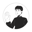 پیش‌نمایش فایل pixie-cut-korean-woman-waving-hand-10112906 از پک آواتارها چندقومیتی