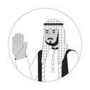 پیش‌نمایش فایل saudi-arabian-man-waving-happy-10112881 از پک آواتارها چندقومیتی