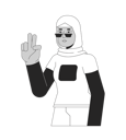 پیش‌نمایش فایل stylish-muslim-woman-showing-victory-sign-10112826 از پک آواتارها چندقومیتی