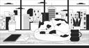 پیش‌نمایش فایل cityscape-sunset-cozy-desk-with-sleeping-cat-10196659 از پک والپیپر‌ها لوفای