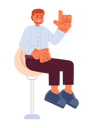 پیش‌نمایش فایل bearded-caucasian-man-sitting-on-swivel-bar-stool-10330857 از پک ارائه و کنفرانس