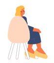 پیش‌نمایش فایل caucasian-adult-woman-sitting-in-chair-back-view-10330865 از پک ارائه و کنفرانس