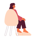 پیش‌نمایش فایل hispanic-young-adult-woman-sitting-in-chair-back-view-10330866 از پک ارائه و کنفرانس