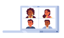 پیش‌نمایش فایل laptop-with-group-video-call-10330859 از پک ارائه و کنفرانس