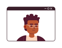 پیش‌نمایش فایل video-call-african-american-eyeglasses-man-10330841 از پک ارائه و کنفرانس